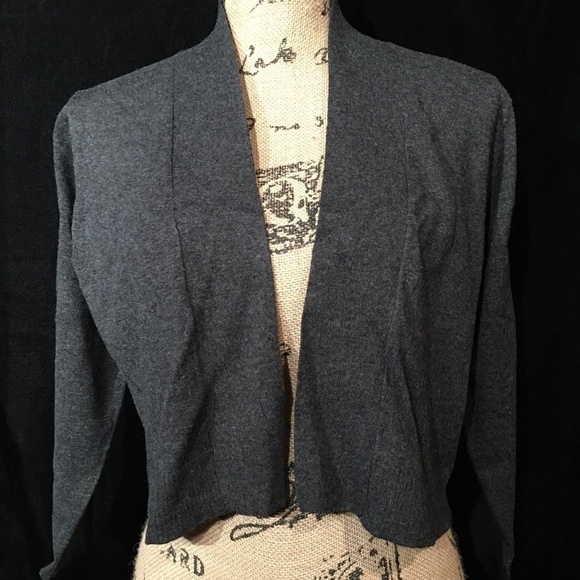 CALVIN KLEIN Shrug, Cropped, CHARCOAL GRAY, Women’s Size Large, NWOT - Picture 1 of 8